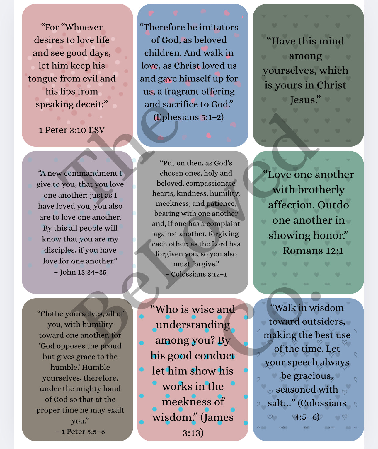30+ Memory Verse Cards